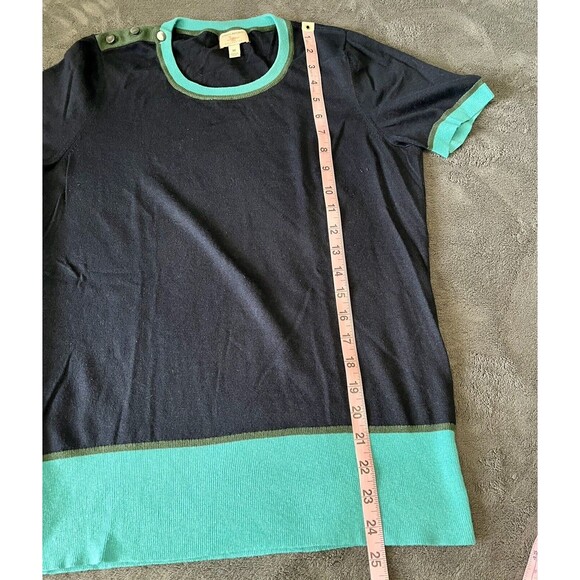 Banana Republic Issa London Short Sleeve Womens Sweater Blue Size M Lightly Worn - Picture 6 of 6